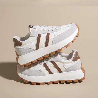 Женская обувь Кроссовки на толстой подошве для женщин Кожаная вулканизированная обувь Дышащая повседневная обувь Tenis Mujer Обувь Форреста Гампа