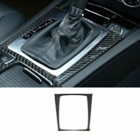 Real Carbon Fiber Inner Gear Shift Panel Cover Trim For Benz C-Class 2007-2014