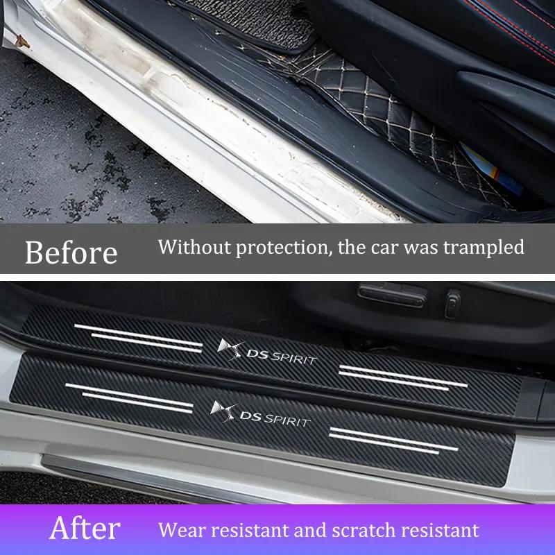 AXSR8 Carbon Fiber Protective Film for Citroen DS SPIRIT DS5 DS6 DS3 DS4 DS7 C3 Elysee Car Door Sill Scuff Plate Sticker Accessories