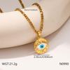 Ретро Подвеска-ожерелье «Дьявольский глаз» на змеиной цепочке со стразами, Нержавеющая сталь и титановая сталь.