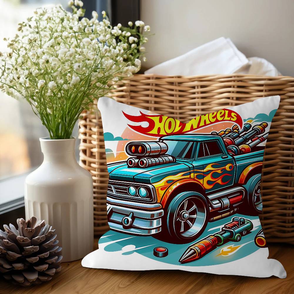 Подушка Hot Wheels Подарок Украшение для дома и офиса Спальня Диван Наволочка для автомобильной подушки 45x45