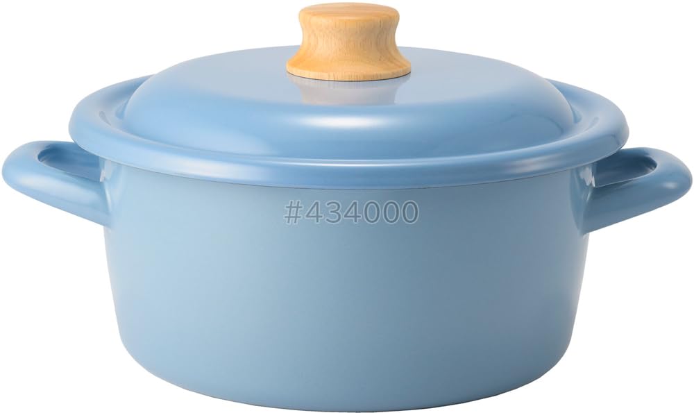 Fuji Enamel Cotton Plus Casserole 20cm Ash Blue CTP-20W.AB
