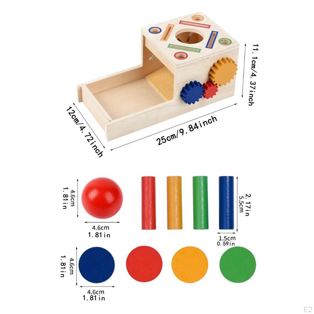 Wooden Color Shape Sorting Toy Matching Blocks Sensory Fine Motor Skills Early Education for