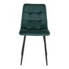 2 chaises de salle à manger en velours vert foncé avec pieds noirs