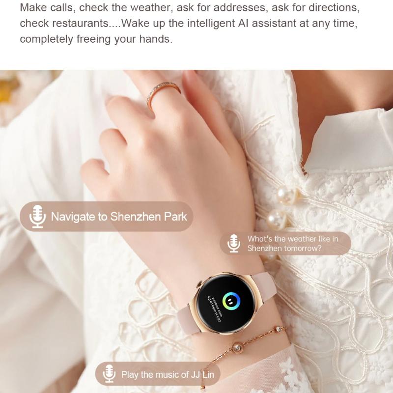 2025 Новые женские модные умные часы Женские AMOLED HD экран GPS Пульсометр Звонки по Bluetooth Водонепроницаемые Уличные умные часы для Xiaomi