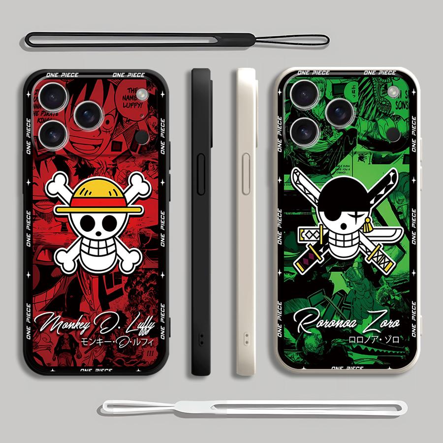 Чехол-бампер One Piece Красный Зеленый Крутой для Apple iPhone 17 Pro Max 15 Air 13 Mini 7 8 11 XS XR 12 Plus 16