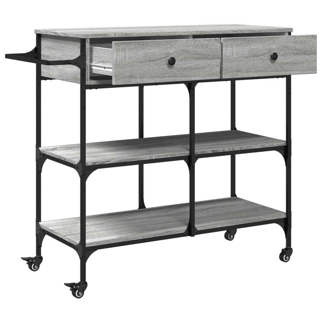 Kitchen Trolley Grey Sonoma 105x42x95 cm Particleboard