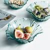 Green Petal Delicate Fruit Plate Home Salad Bowl Begonia Glass Fruit Plate Dim Sum Plate