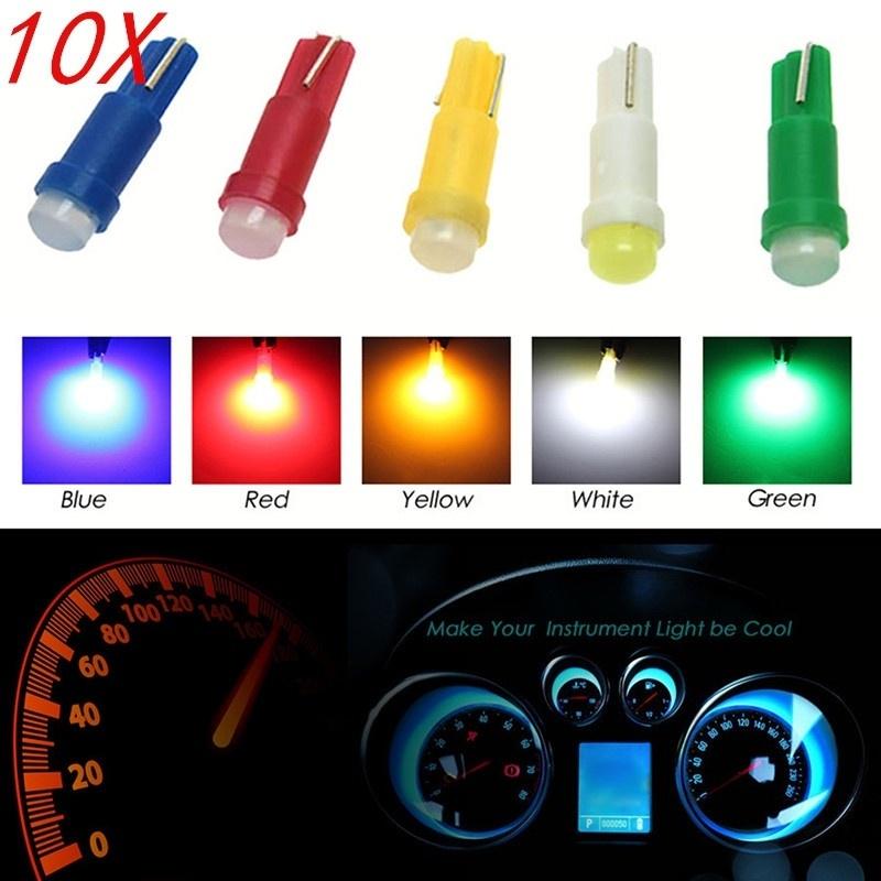10pcs T5 1 LED SMD Ceramic Dashboard Gauge Instrument Car Auto Side Wedge Light Lamp