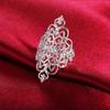 Vintage Hollow Flower Finger Ring Women Wedding Cocktail Party Jewelry Gift