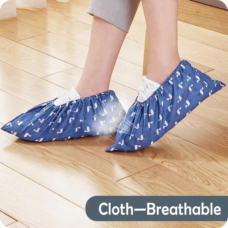 1Pcs Home Washable Elastic Adult Dustproof Cloth Shoe Covers Indoor Use Student Computer Rooms Internet Cafes Fabric Foot Covers