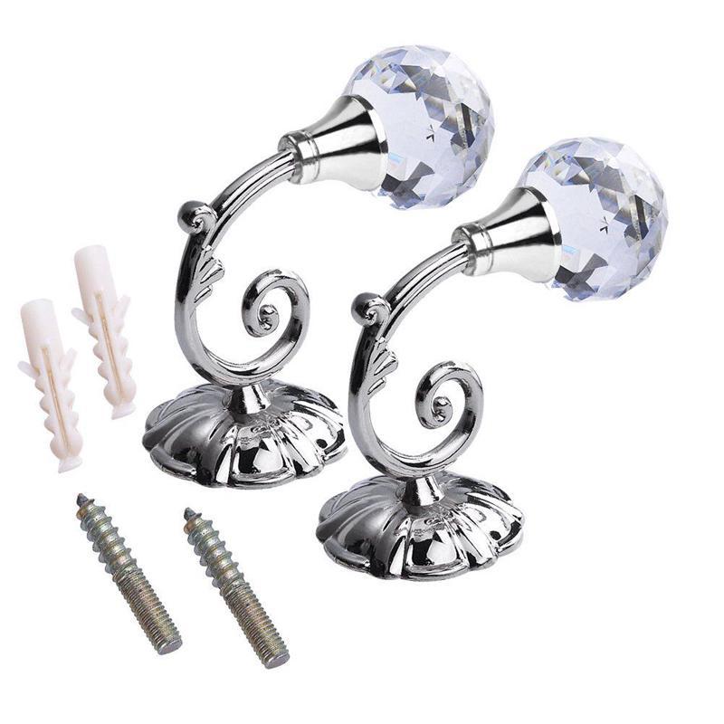 Large Metal Crystal Ball Curtain Hooks Tassel Wall Tie Back Holder Hanger
