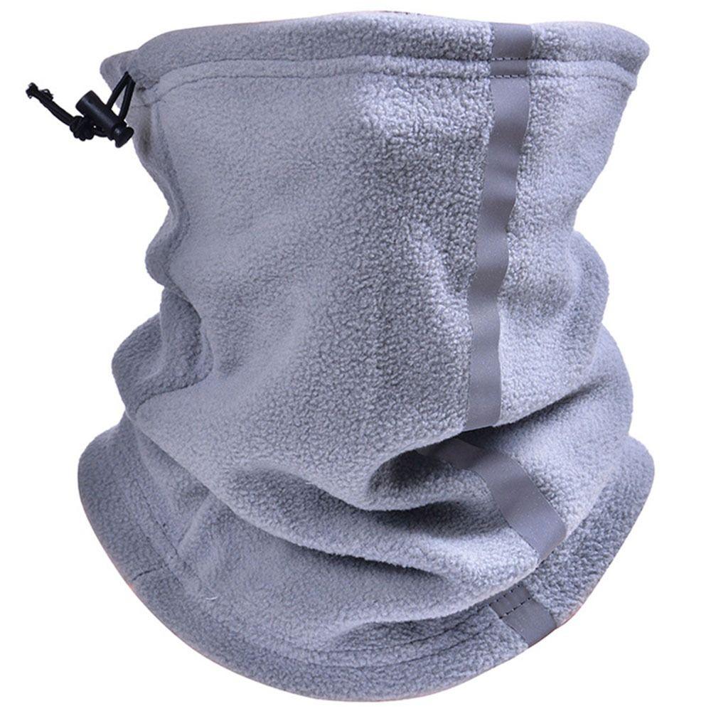 Polar Fleece Winter Neck Warmer Adjustable Drawstring Half Face Cover Night Riding