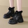 European and American Thick Soled Raised Snow Boots for Women's 2024 Winter New Plush Lace Up Short Boots Zapatillas Mujer Traf
