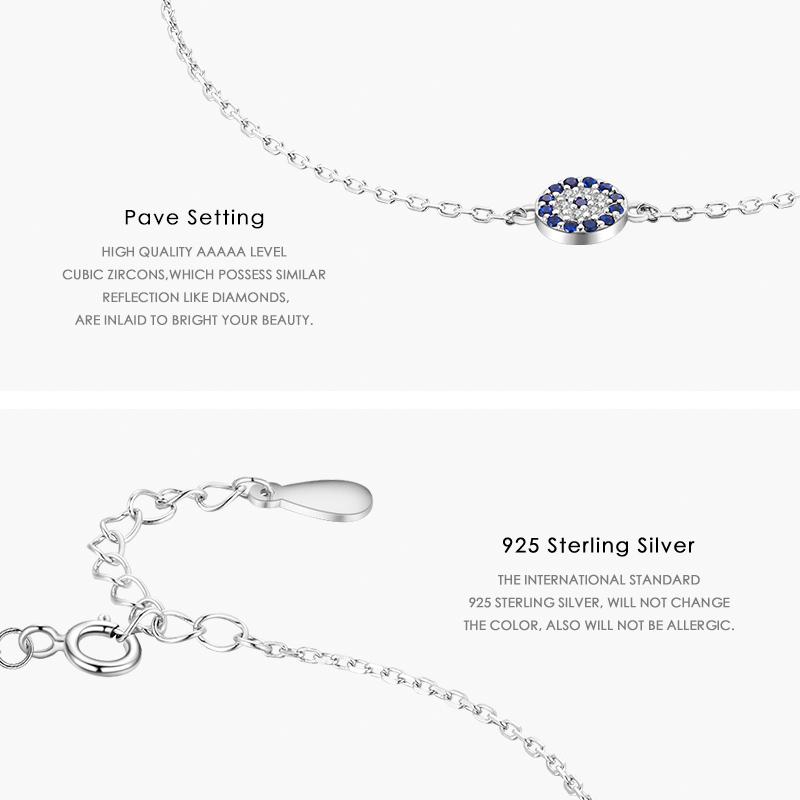 Modian стерлингового серебра 925 пробы круглый изысканный браслет Lucky Eyes Pave циркония для женщин регулируемая цепочка ювелирных изделий подарки