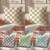 Artistic Chessboard Style Printed Pillow Case Comfort Sofa Bed Silky Elegant Invisible Zipper Decorative Cushion Cover