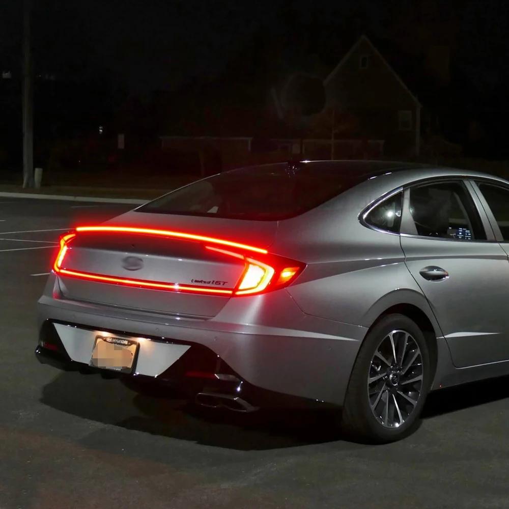 120 cm Led Spoiler Car Light For Universal Rear Wing Black Carbon Fiber The 3rd Rear Taillights Led Stop Signal Lights 12V