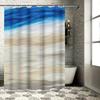 Сине-белая абстрактная шторка для душа со сценой пляжа для декора ванной комнаты, напечатанная шторка для душа из водонепроницаемой ткани, размер 180X200