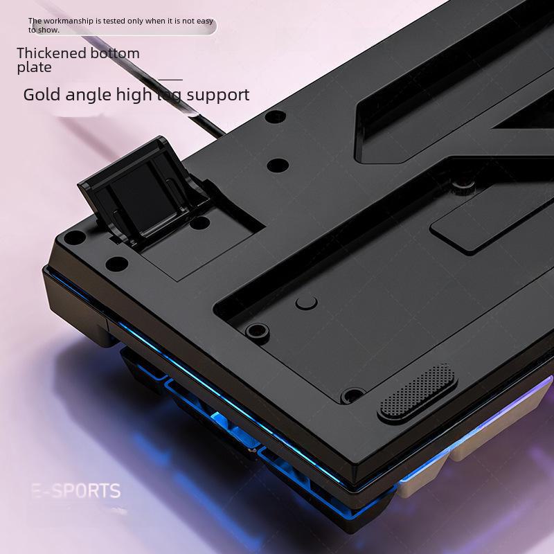 Проводная игровая клавиатура розового и серебристого цвета с цветной подсветкой - механическое ощущение для настольных компьютеров