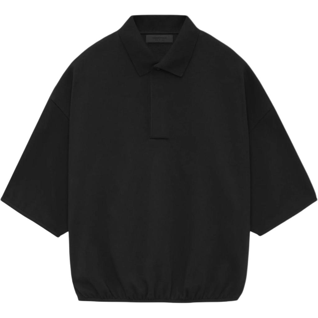 Fear of God Черные мужские топы-поло Essentials с рукавом 3/4 192SU244400F