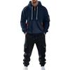 Men's Solid Color Casual Suit Loose Sports Hooded Sweatshirt With Pockets Multi Pocket Overalls Suit