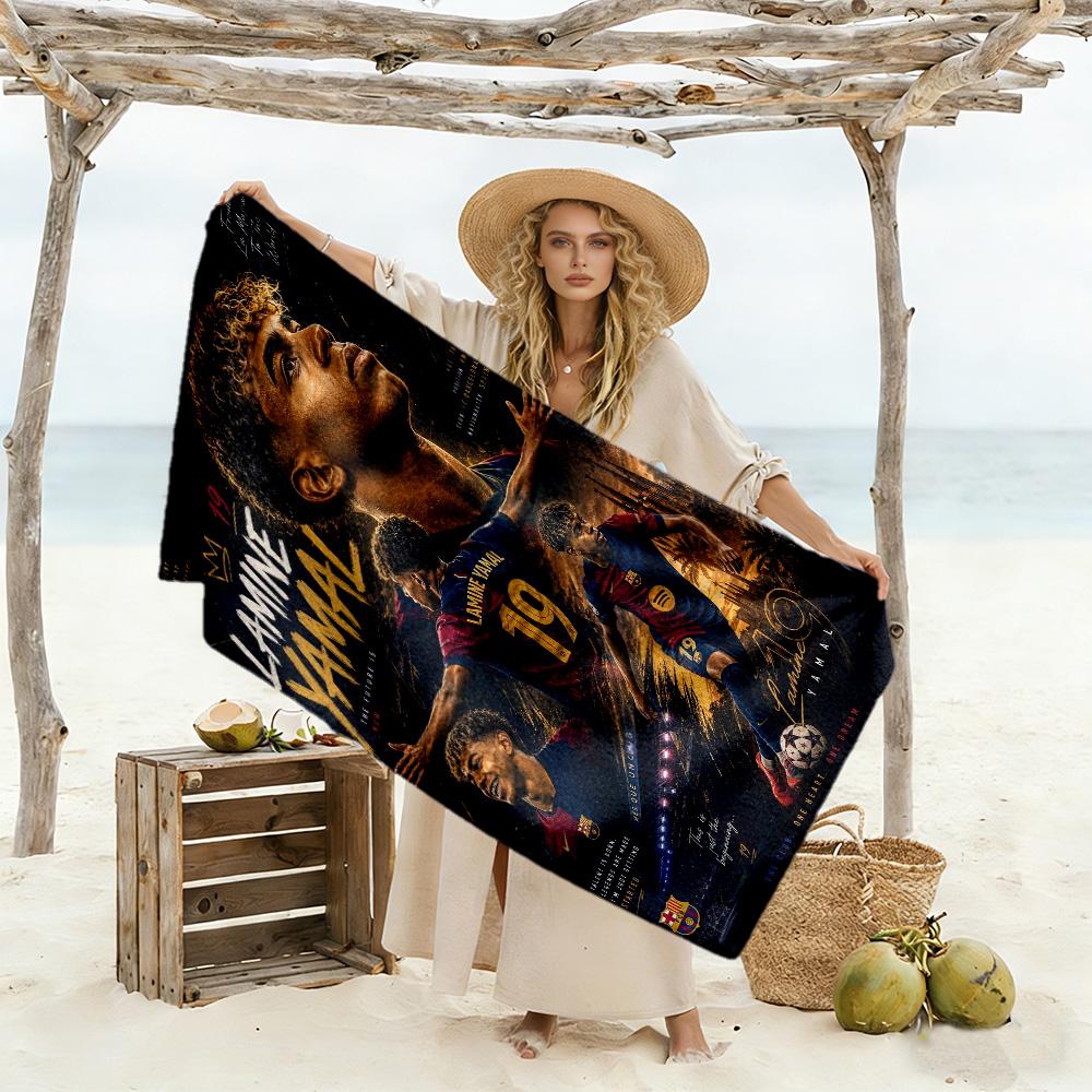 Lamine Yamal Spain's Soccer Star Celebration Beach Towel Super Soft & Absorbent Comfortable Lightweight Perfect for Traveling Yoga Camping and Swimmin