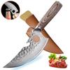 Нож мясника из нержавеющей стали Тесак для мяса Кованый нож для обвалки Цветная деревянная ручка Нож для нарезки Кольцо Штопор