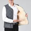 Men Autumn Winter Down Padding Vest with Pocket Button Closure V Neck Solid Color Cold Proof Sleeveless Jacket Vest