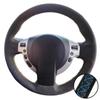 Car Interior Hand Stitched Black Suede Leather J10 X-TRAIL NV200 2008-2012 Steering wheel Cover For Nissan Qashqai