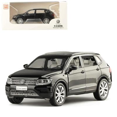 Масштаб 1/32 Tiguan L, литая под давлением модель автомобиля из сплава, модель игрушечного автомобиля со звуком и светом, детская игрушка-автомобиль с откидной спинкой, выставки коллекций праздничных подарков