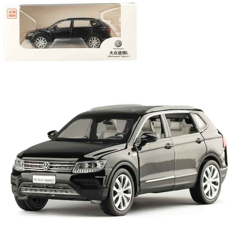 Масштаб 1/32 Tiguan L, литая под давлением модель автомобиля из сплава, модель игрушечного автомобиля со звуком и светом, детская игрушка-автомобиль с откидной спинкой, выставки коллекций праздничных подарков