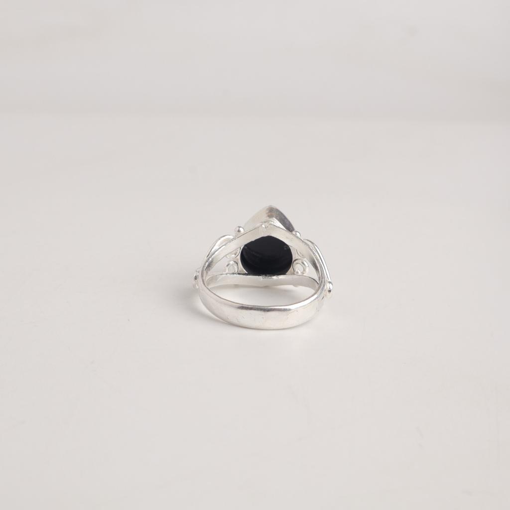 Natural Black Tourmaline Gemstone 925 Sterling Silver Jewelry Handcrafted Ring RR-46-22