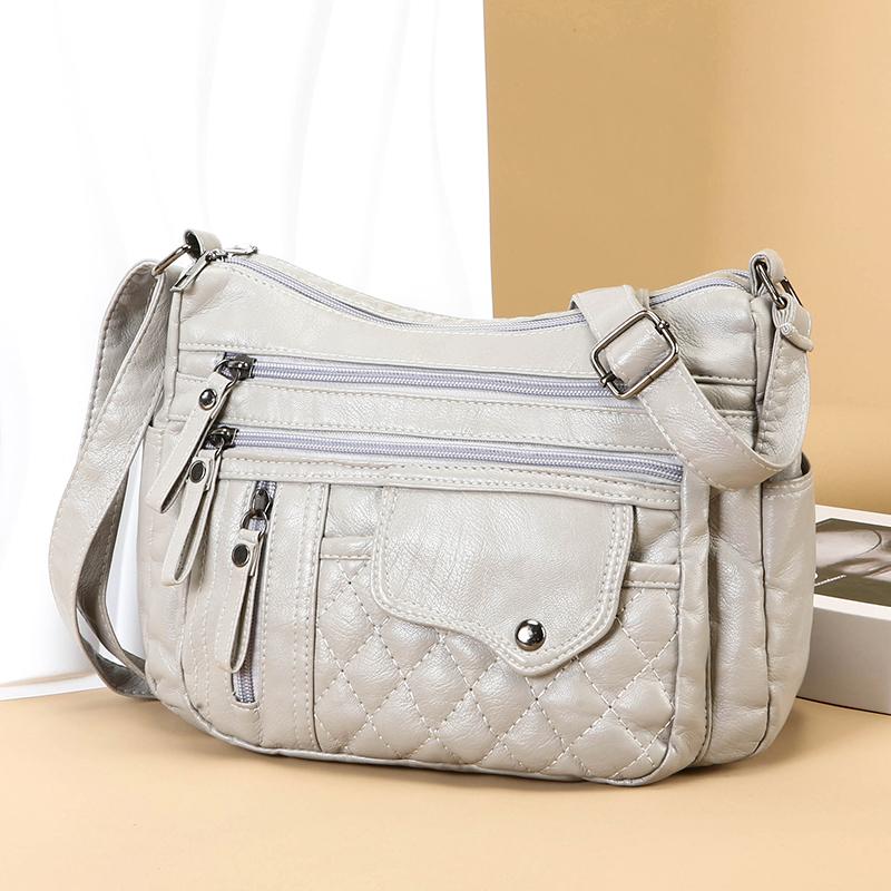 Сумка для женщин среднего и пожилого возраста, сумка через плечо, винтажная мягкая кожаная сумка для мам, легкая сумка через плечо