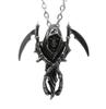 316L Stainless Steel Reaper's Scythe Skull Pendant Grim Reaper Gothic Death Pendant Necklace Jewelry