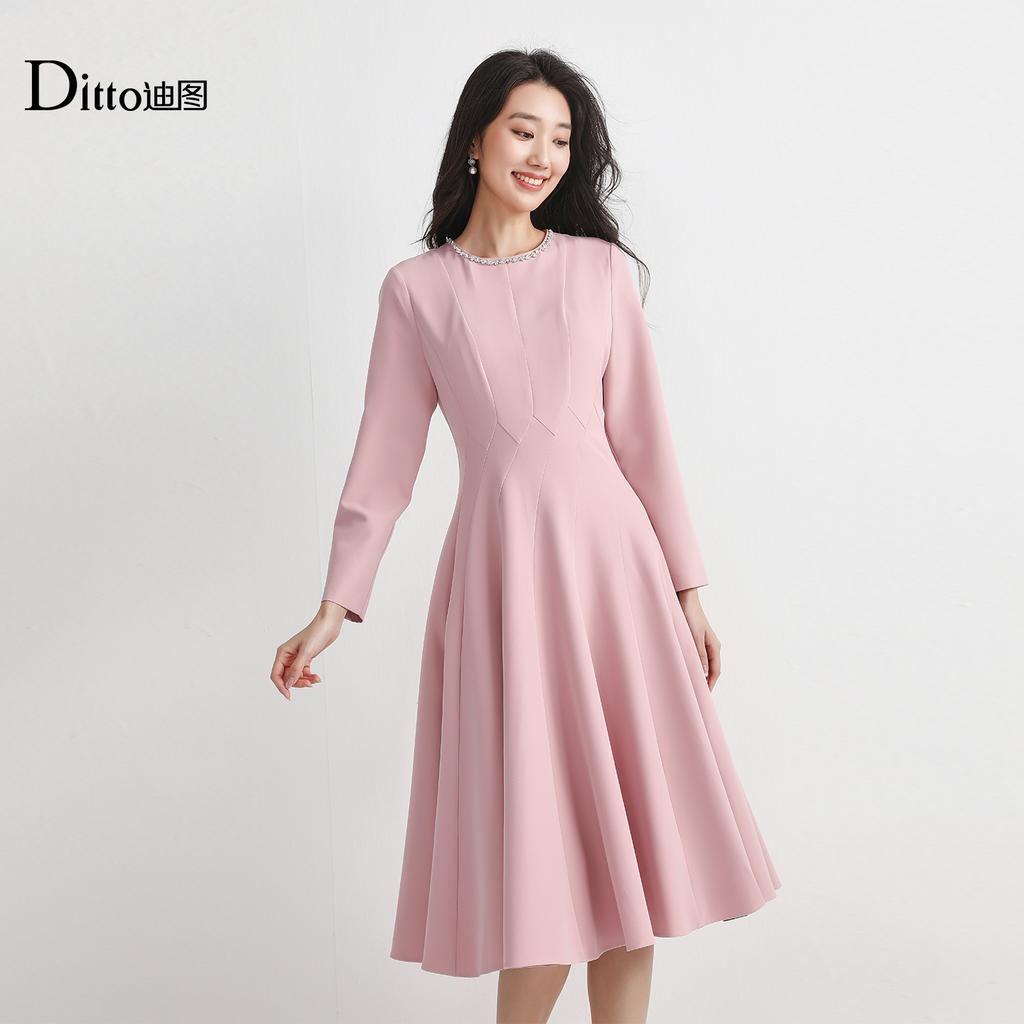 Light luxury nail bead ultra slim cut dress