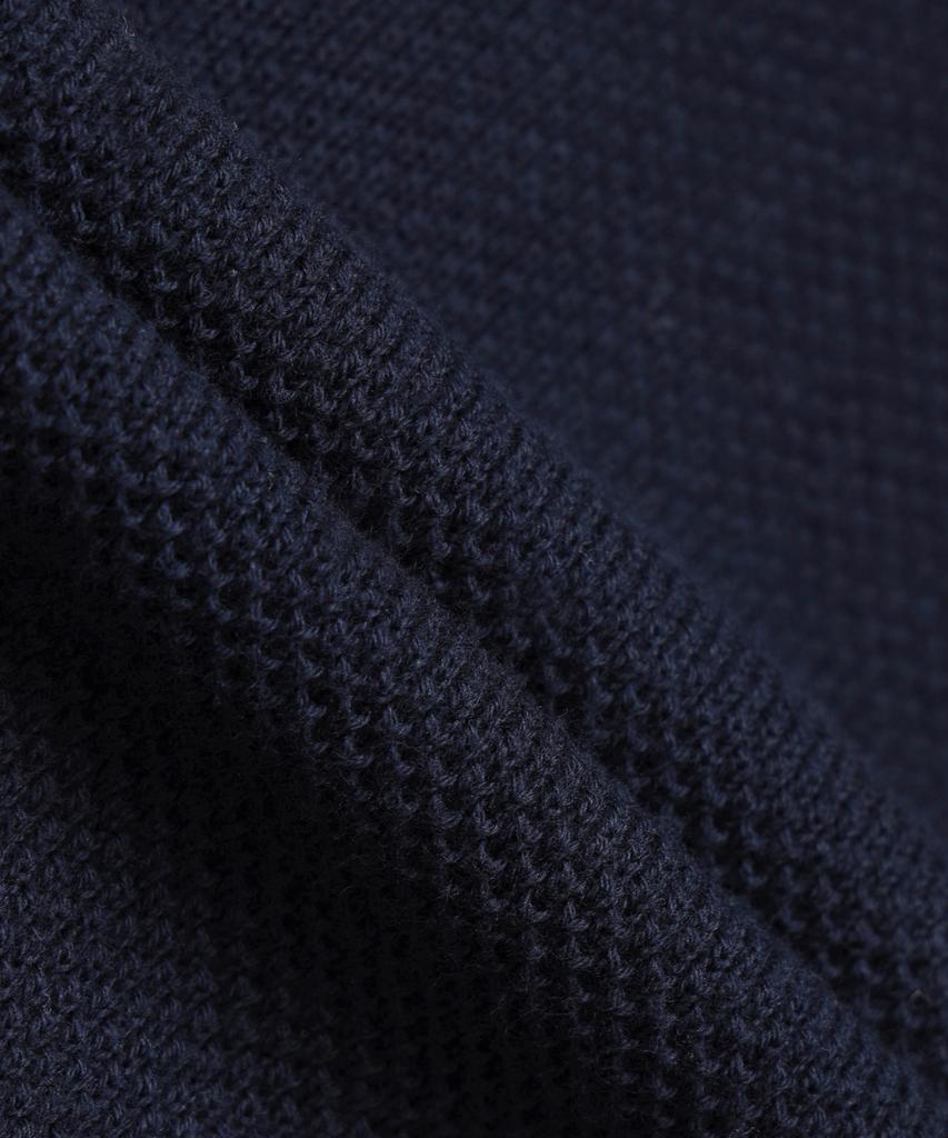 BROOKS BROTHERS Tuck Knit Full Zipper Sweater (Navy) (Bbwzmbg103)