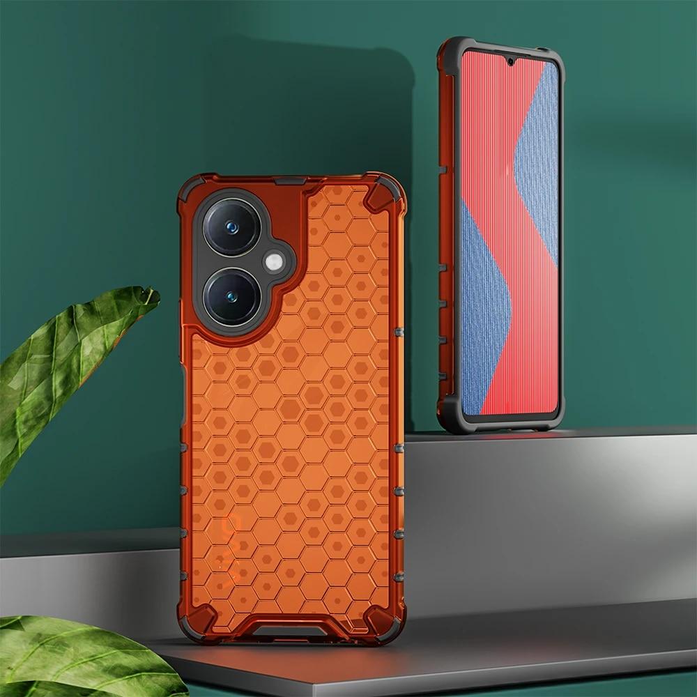 KEYSION Противоударный защитный чехол для VIVO Y27 4G Y36, мягкий силикон + прозрачная сотовая задняя крышка для телефона из поликарбоната для VIVO Y36 4G Y27