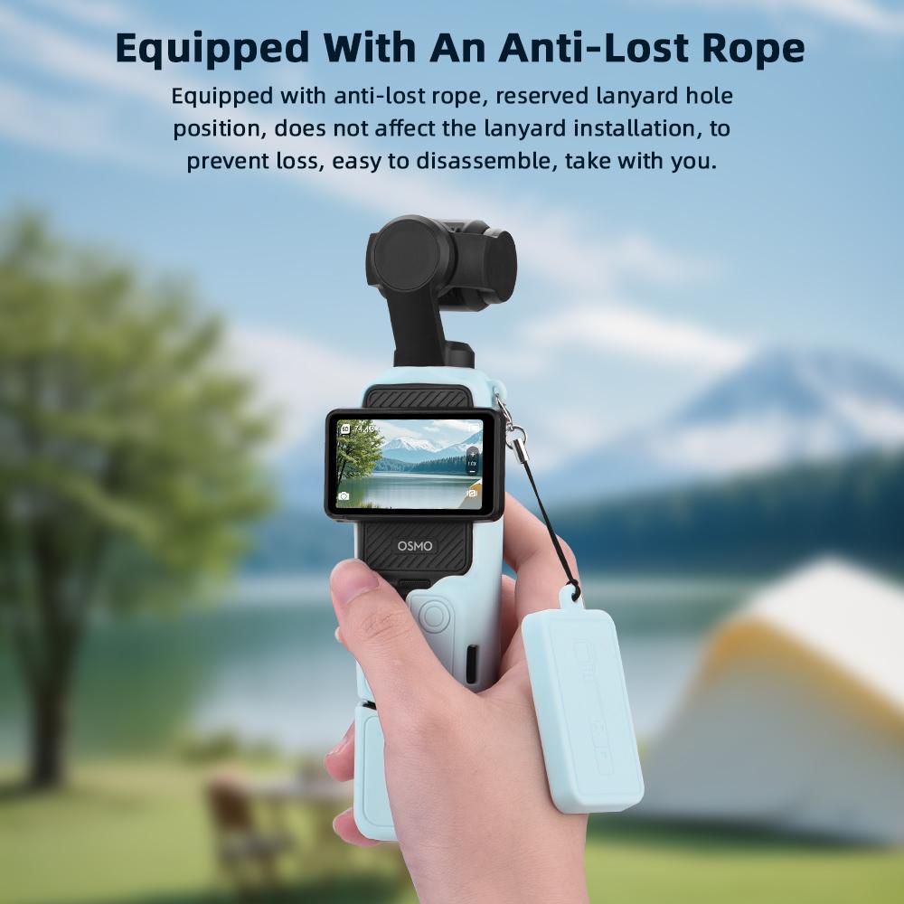 BRDRC Pocket 3 Silicone Cover Soft Silicone Protective Case Lens Protector Sleeve Handle Shell for DJI OSMO Pocket 3 Accessorise