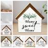 6pc Christmas Bird House Shaped Ornaments Wooden Sign Tabletop Decoration Wooden Handicraft Festival Gift Living Room Decoration