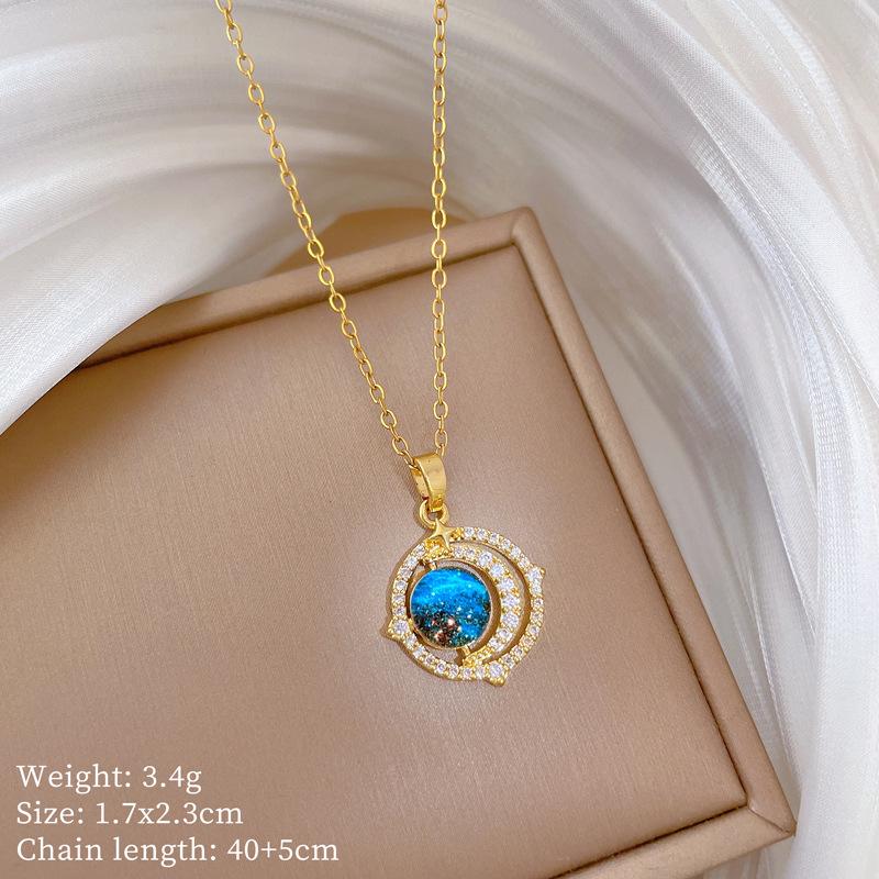 Подвеска-месяц из титановой стали: Элегантный дизайн микро-паве с полным бриллиантовым покрытием, сверкающий и стильный для женщин.