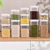 Герметичный контейнер для хранения продуктов Прозрачный пластиковый контейнер с откидными крышками для организации кухонной кладовой Банка для хранения сухих продуктов