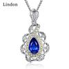 Lindonwomen серебрение кристалл циркон кулон ожерелье цветок ключицы цепочка подарок на вечеринку