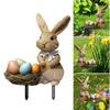 Outdoor Garden Stake Rabbit and Eggs Lawn Sign for Easters and Seasonal Event Elegant Spring Party Yard Decoration