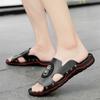 Fashion Slippers 2025 New Summer Genuine Cow Leather Men Shoes Lightweight Beach Sandals Casual Men's Flip Flops Big Size 38-49