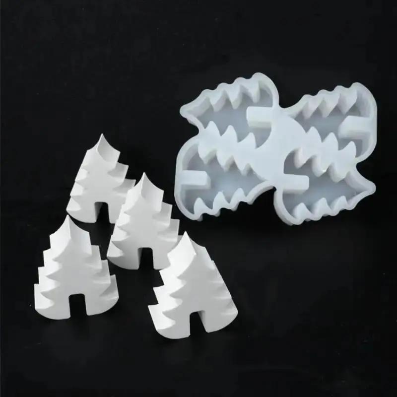 New Christmas Tree Handmade Creative Candlestick Silicone Mold DIY Aromath Candle Molds Plaster Resin Candle Holder Making Tools