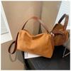 Style Fashion Zipper Solid Faux Suede Top-Handle Bag High Quality Large Capacity Simple Shoulder Bag