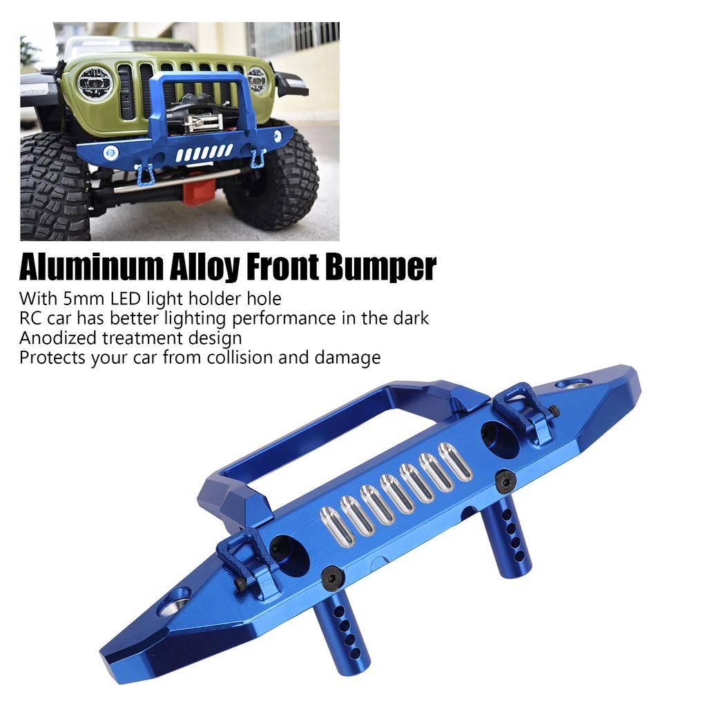 Aluminum Alloy Front Bumper RC Car Upgrade Accessory with LED Light Hole for al 1Celsius6 for SCX6 Car