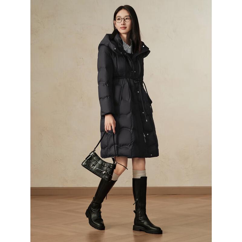 Женский пуховик средней длины с капюшоном серии Juzhi Annakou Icefield