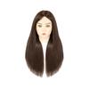Mannequin Head with Real Hair Hairdresser Braiding Hair Styling Training Manikin Cosmetology Doll Head Brown Golden Hairdressing Makeup Practice Head
