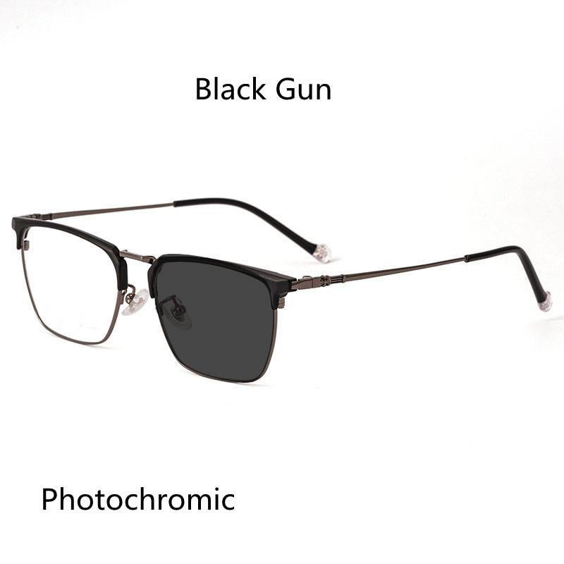 Anti Blue Light Pure Titanium Ultra-Light Reading Glasses Men Brand Design Square Frame Photochromic Cr-39 Resin Lenses +1.5 2.0